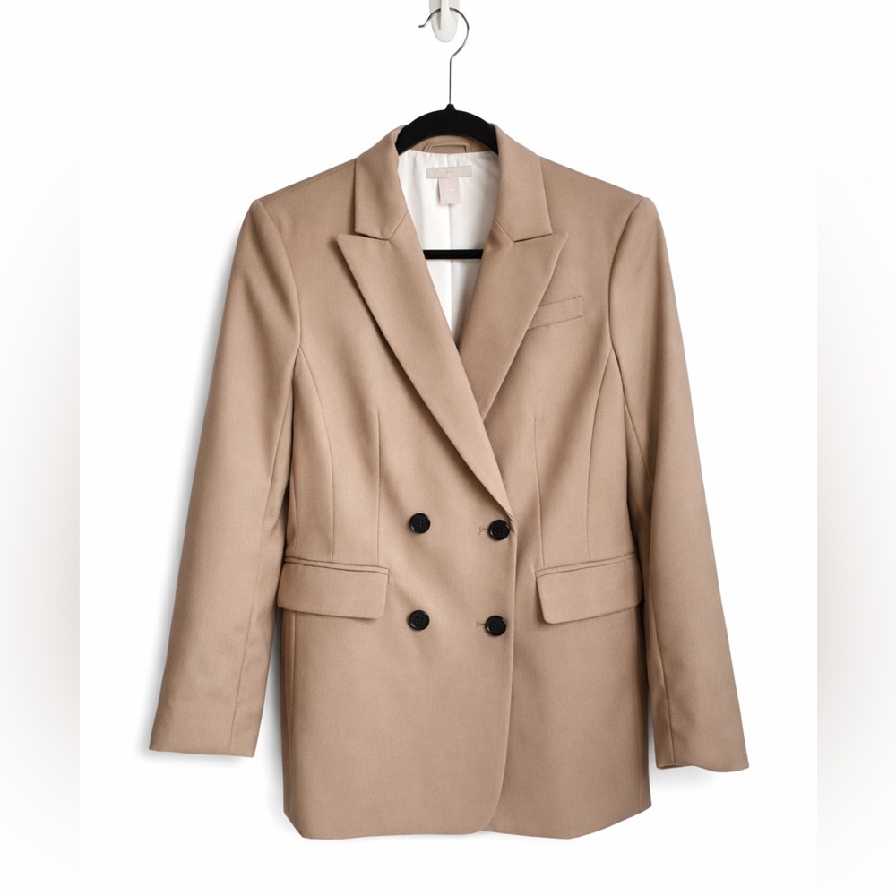 H&M Camel Double Breasted Blazer Size 38 / US S – Tailored Office Jacket